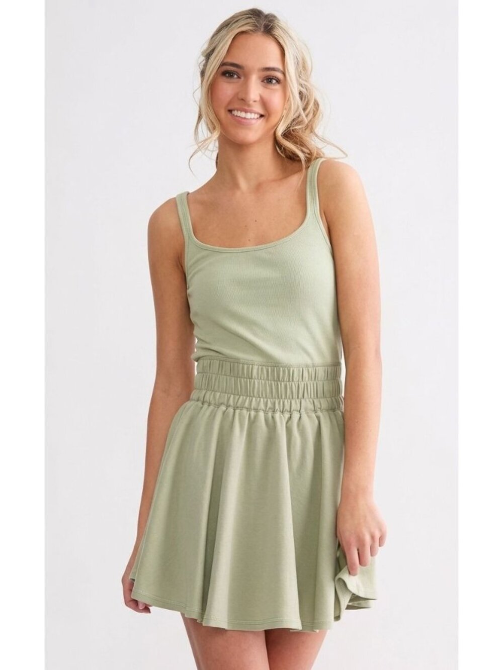 New In Athletic Tank Dress Small Ribbed Fit & Flare A-Line Gym Athleisure NEW